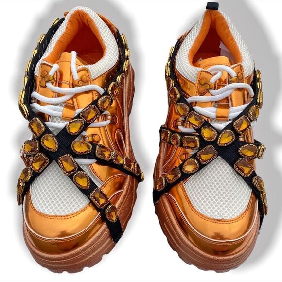 Dolls Kill x Cape Robbin Jeweled Platform Sneakers - Picture 3 of 12